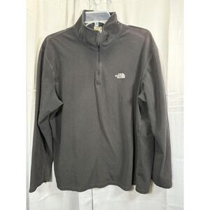 North Face Pullover Mens XL Black TKA 100 Fleece Quarter Zip Jacket Outdoors